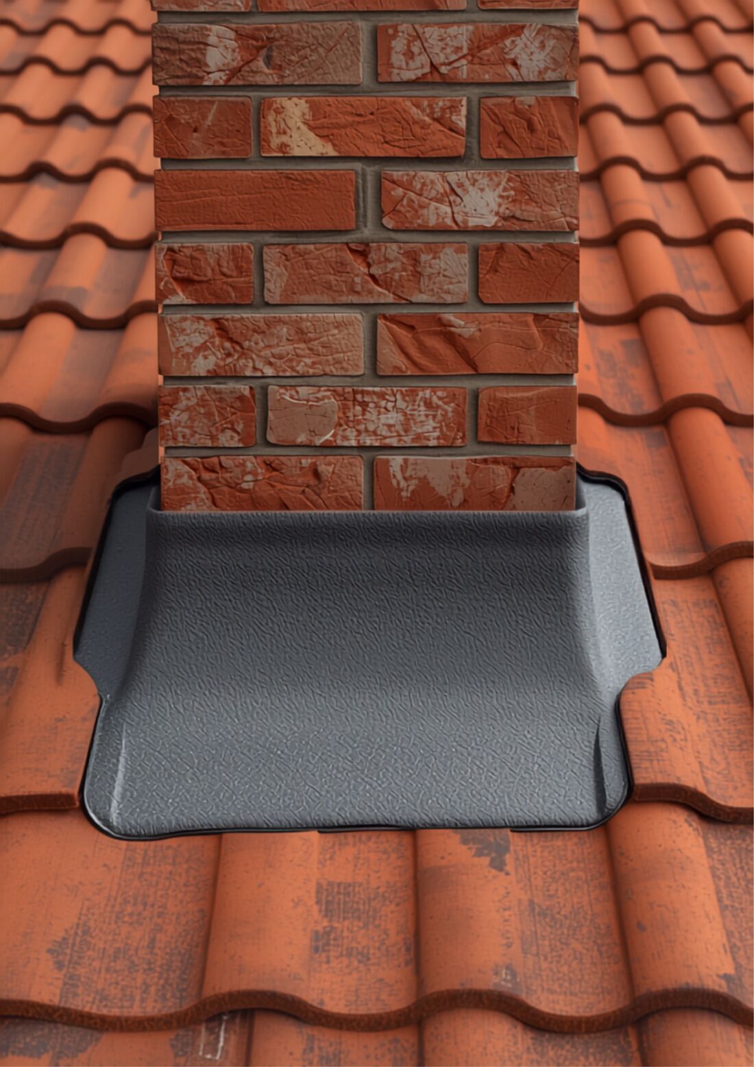Lead flashing around a chimney in Harborne